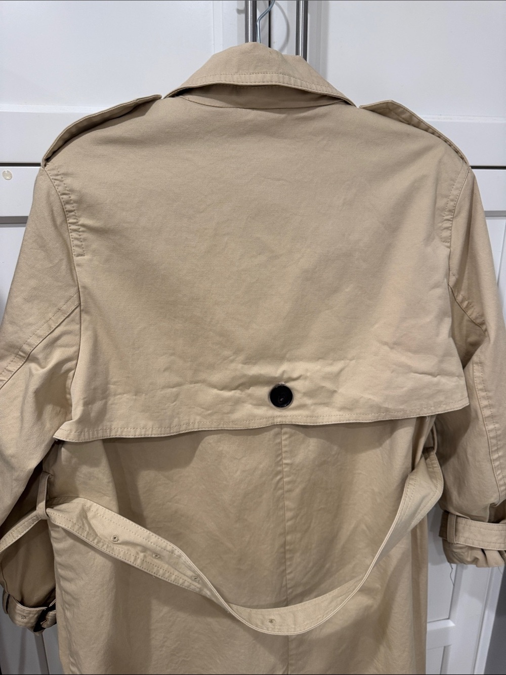 Zara Neutral Tan Double-Breasted Trench Coat - Picture 7 of 9